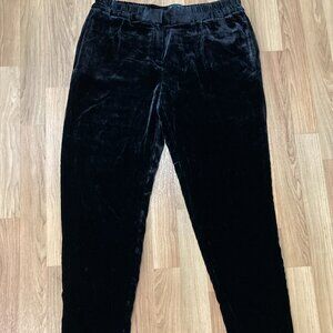 MASSIMO DUTTI Womens Velvet pants Tapered Mulberry Silk blend Black L